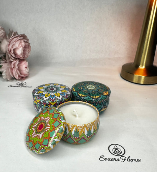 Mandala Tin Jar Candle