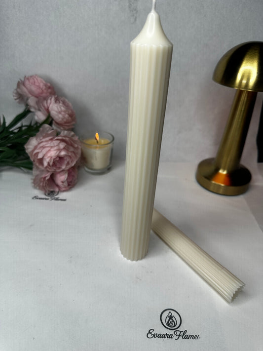 Ribbed Dinner Candle