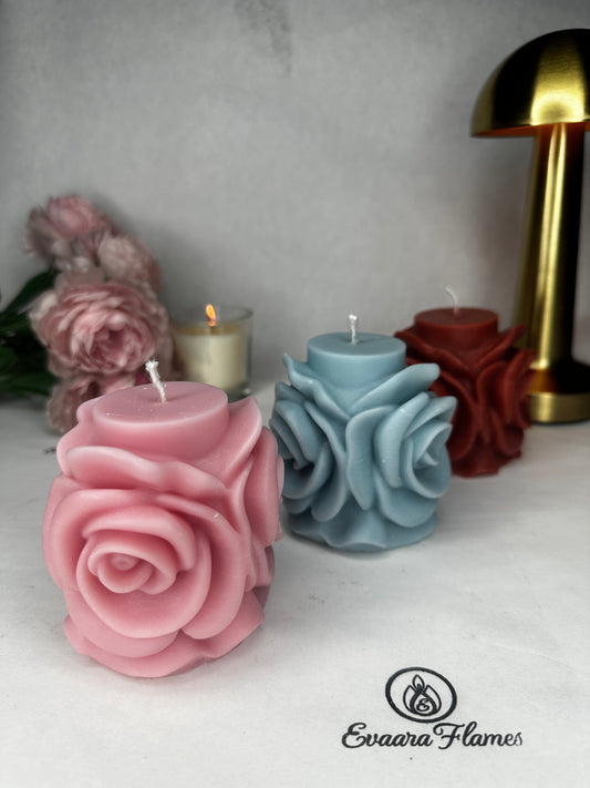 Rose Pillar Candle