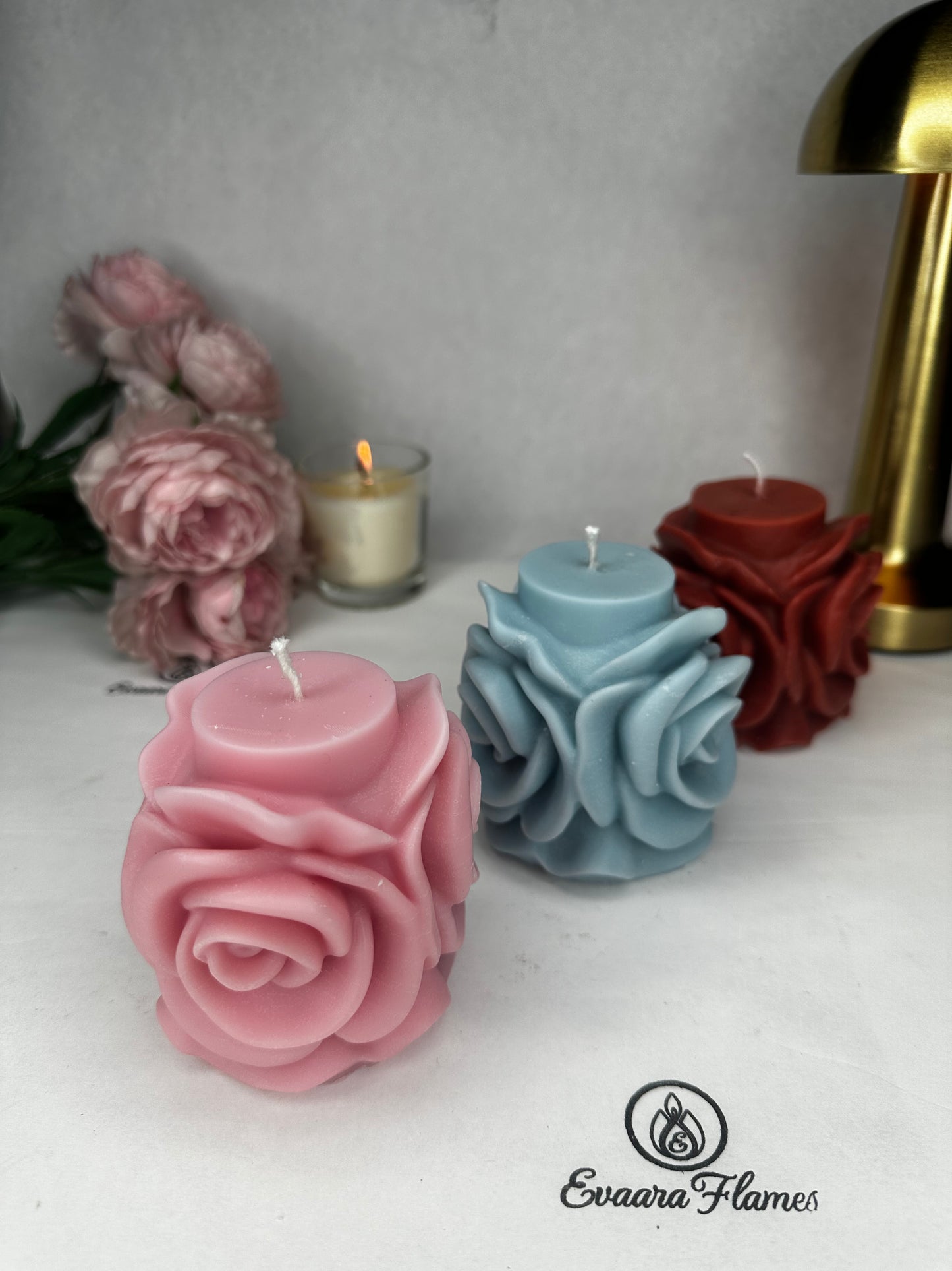 Rose Pillar Candle