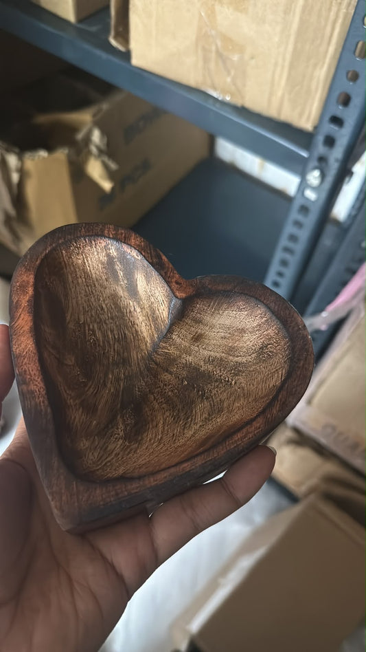 Heart wooden tray