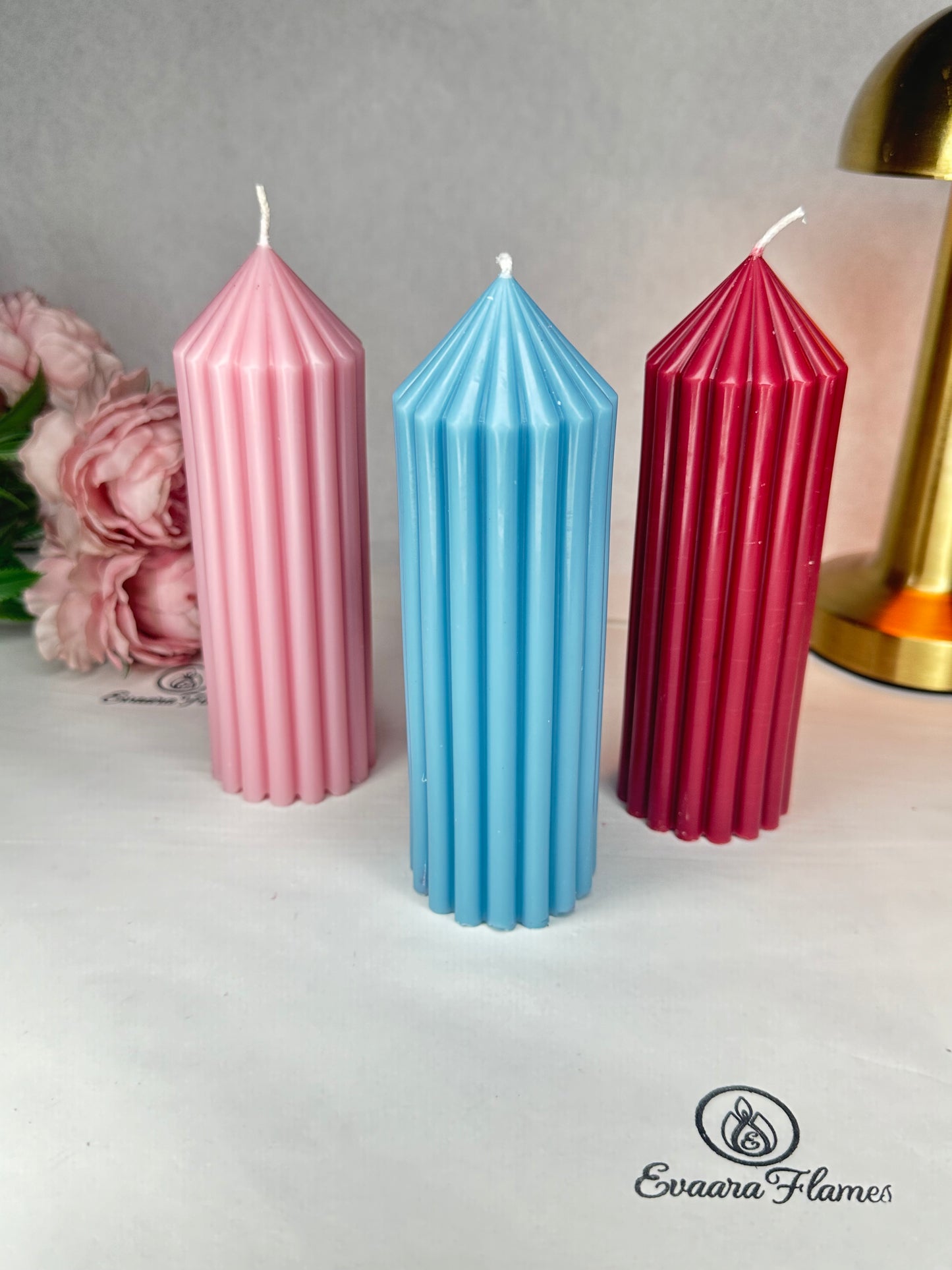 Ribbed Pillar Candles