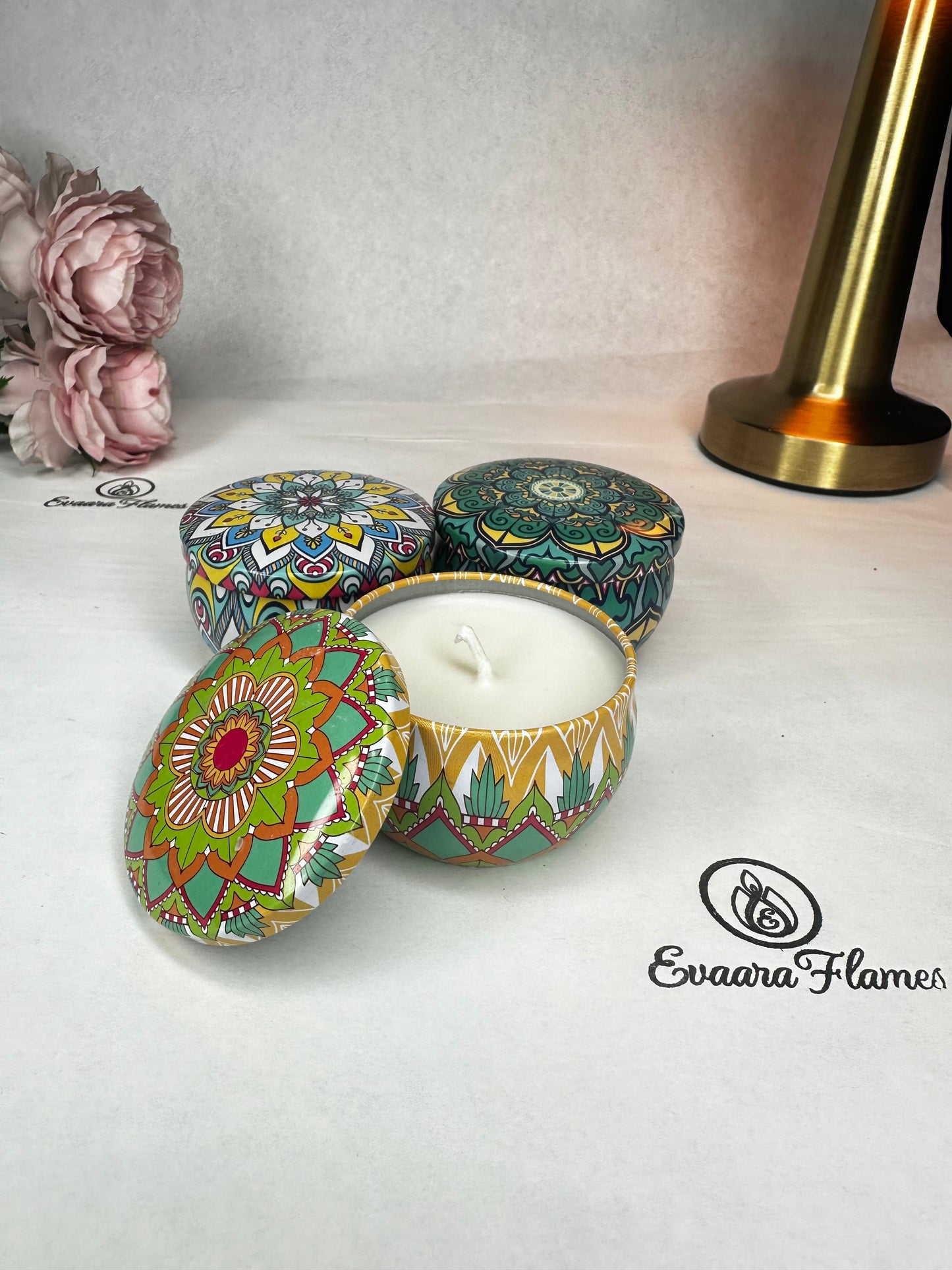 Mandala Tin Jar Candle