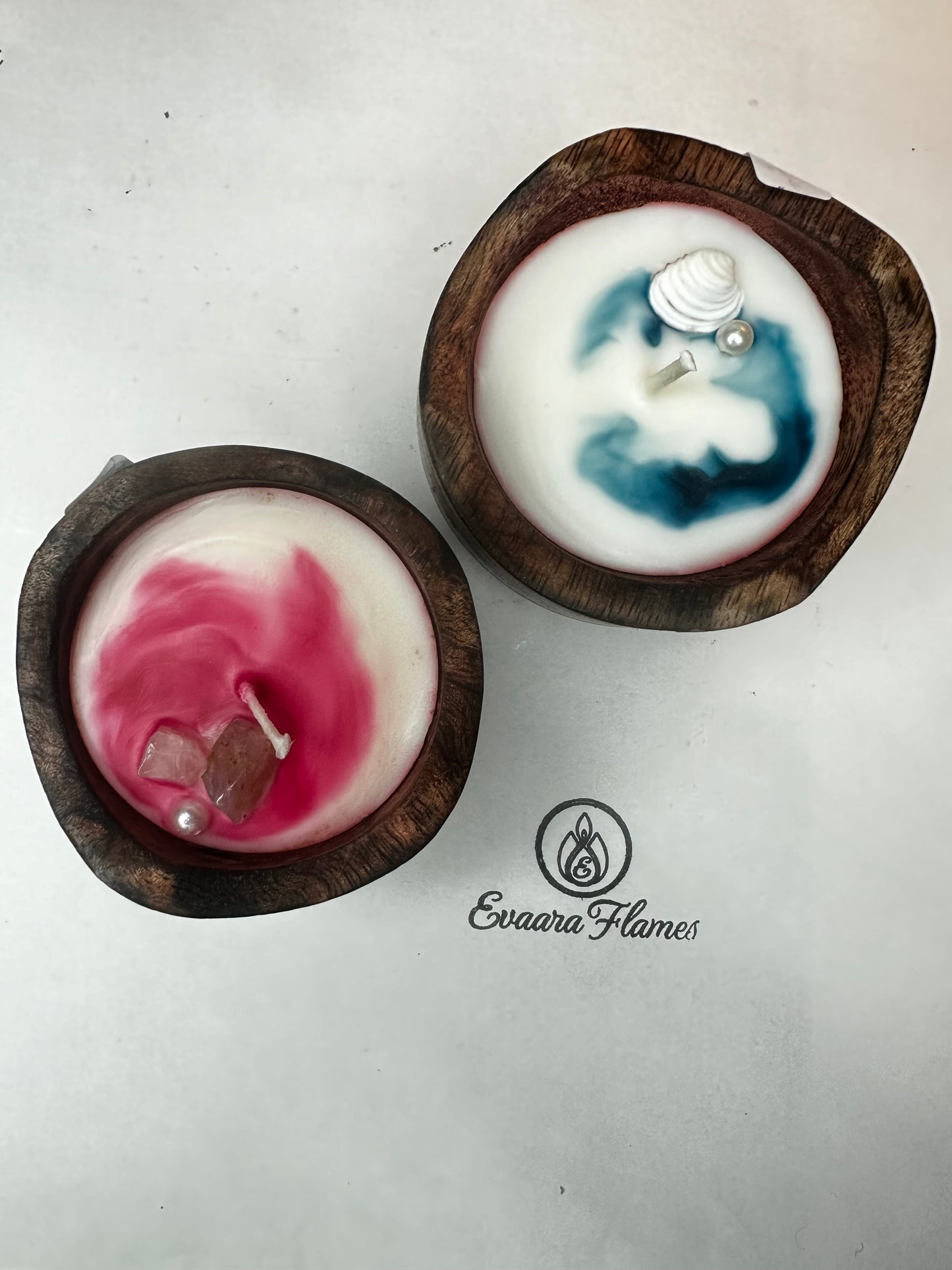 Wooden Waved Bowl - Jar Candle