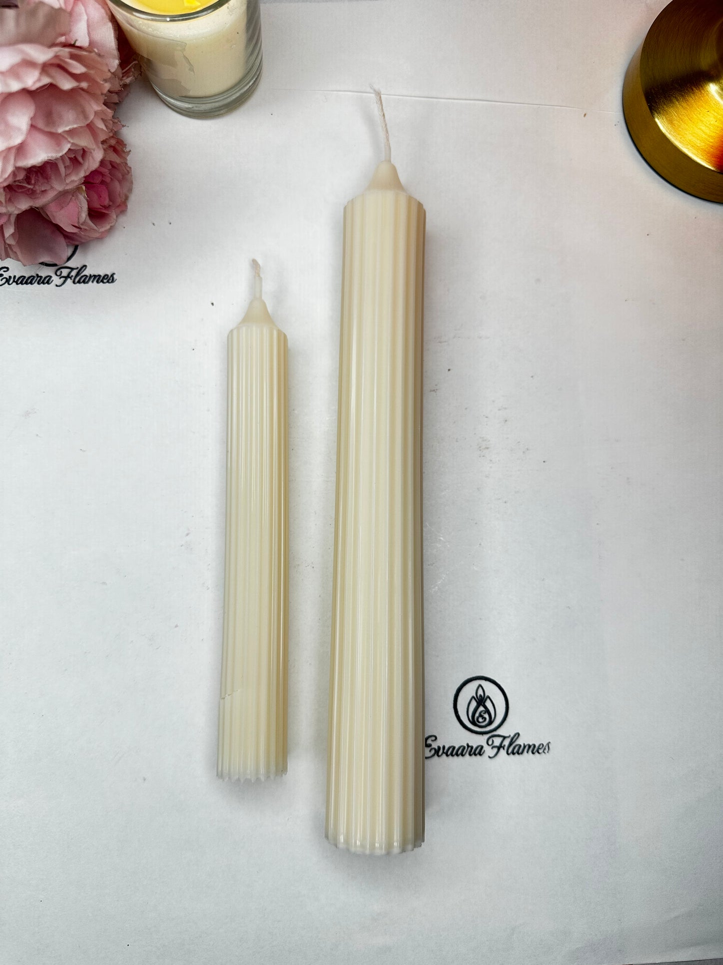 Ribbed Dinner Candle