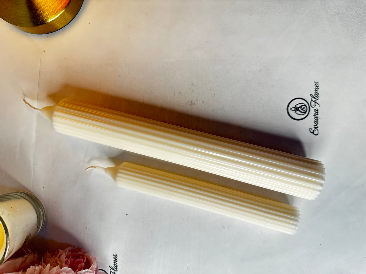 Ribbed Dinner Candle