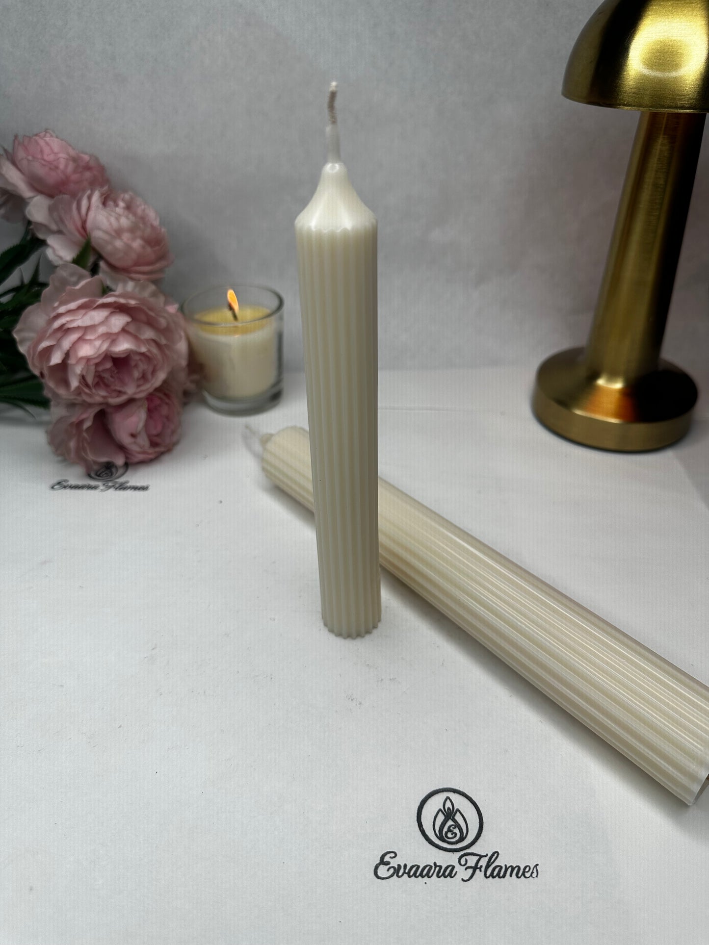 Ribbed Dinner Candle