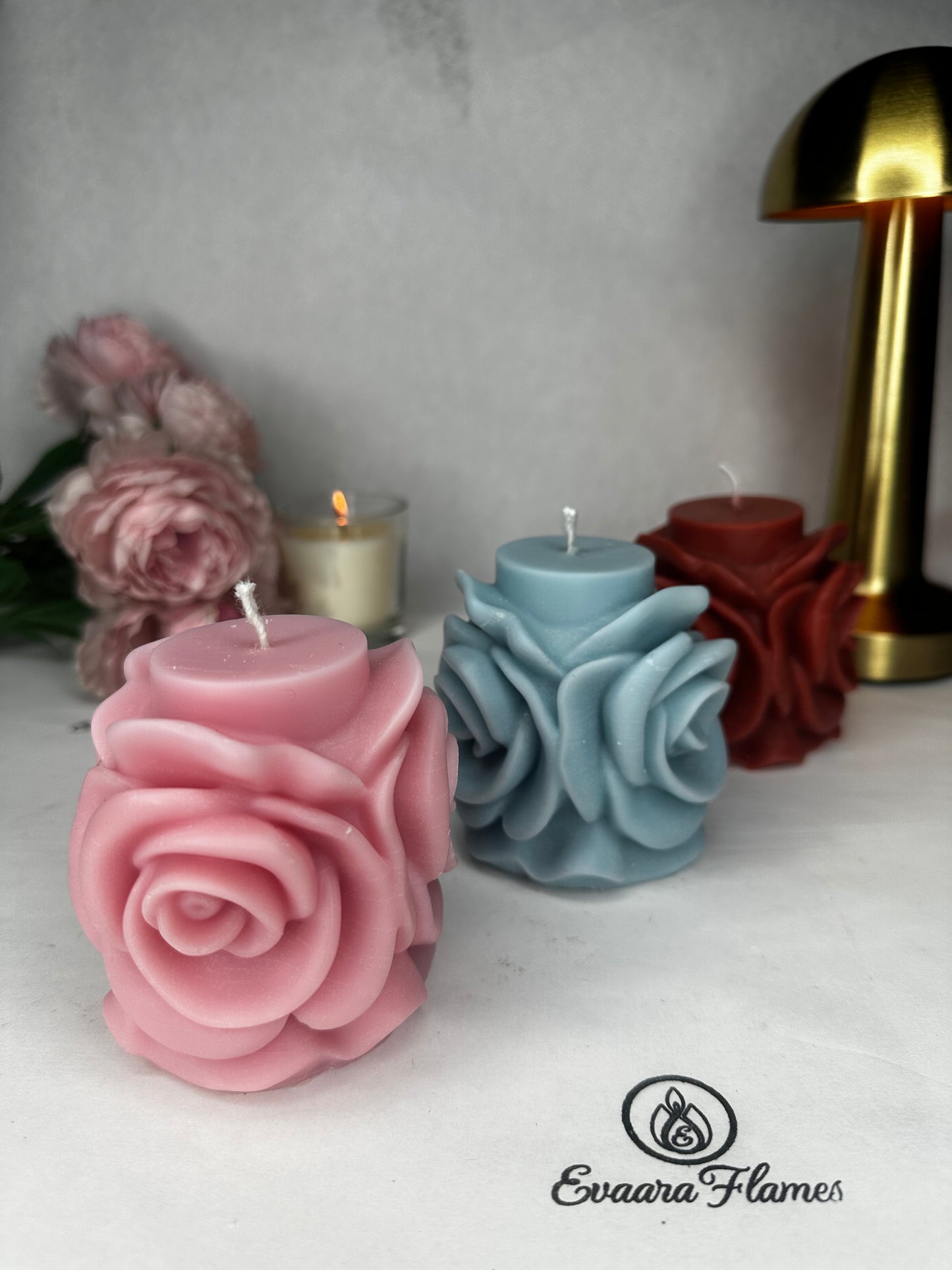 Rose Pillar Candle