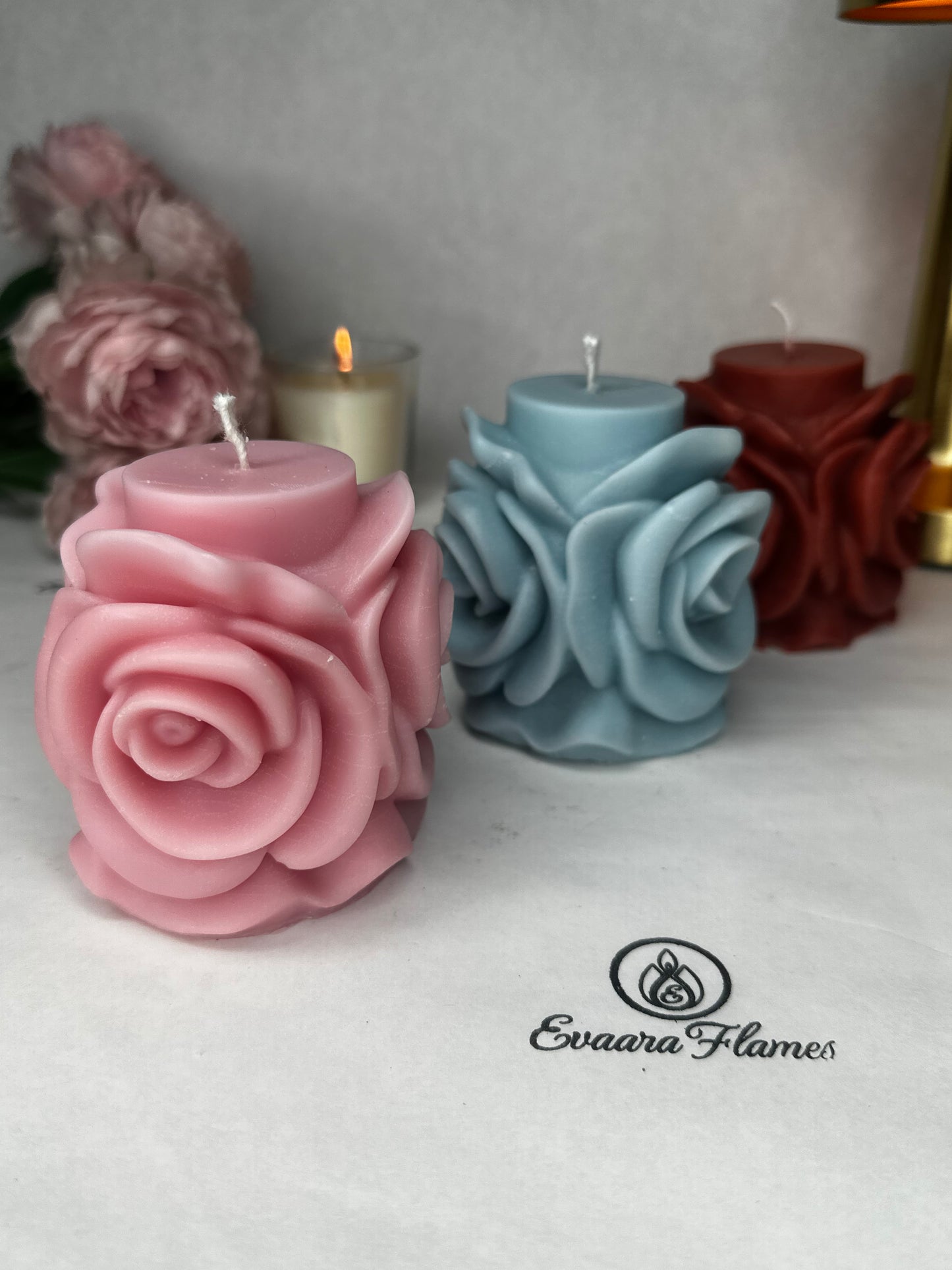 Rose Pillar Candle