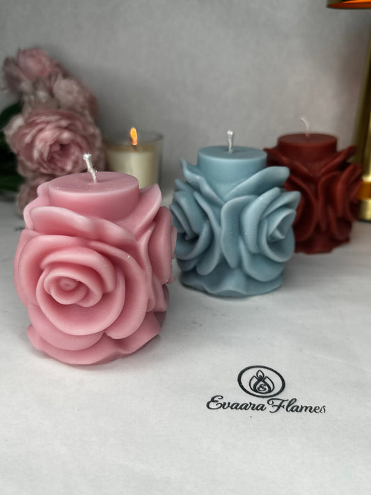 Rose Pillar Candle